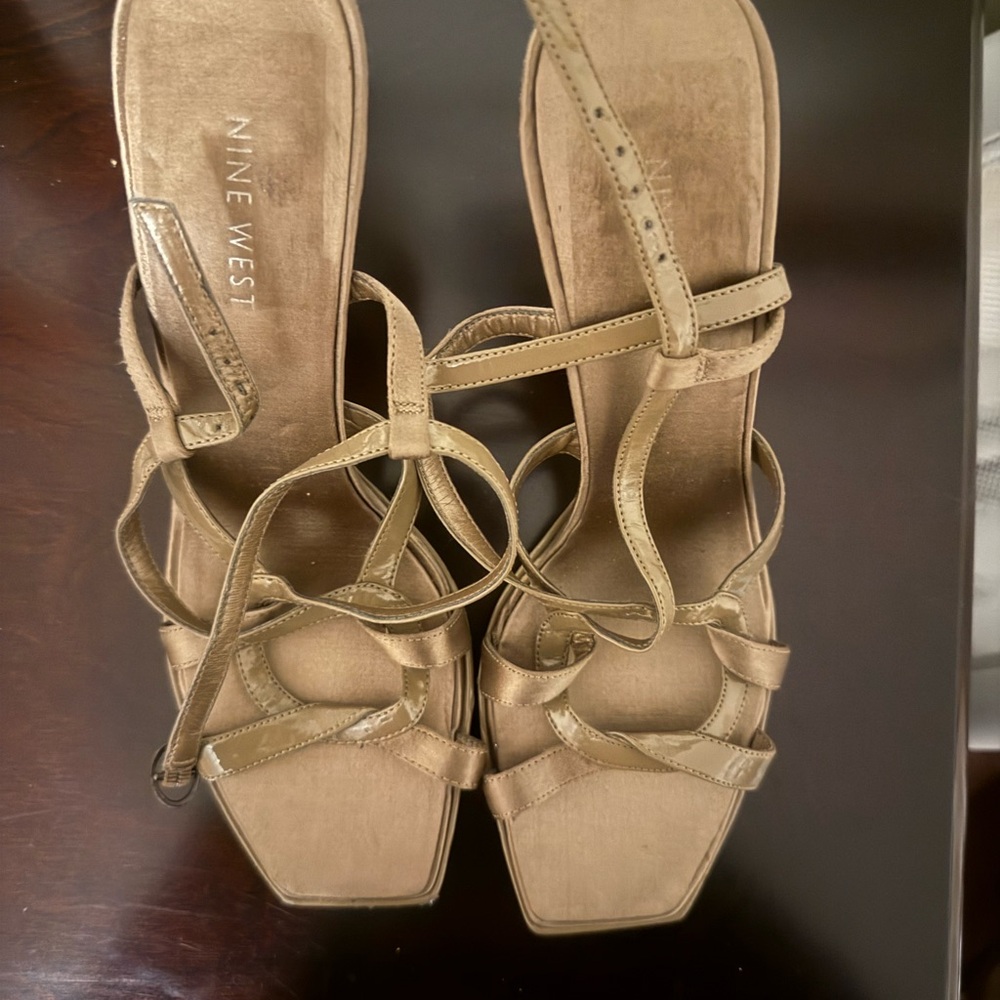 Nine West Beige Strappy Sandals